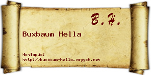 Buxbaum Hella névjegykártya